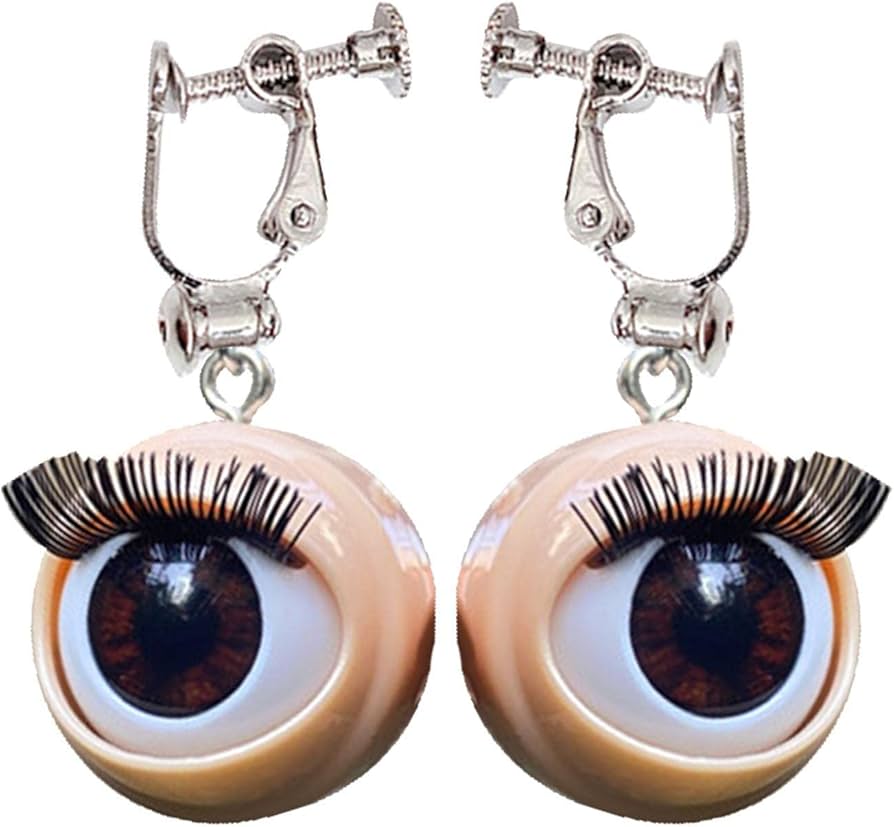 Amazon.co.jp: 目玉ピアス,大きなドールアイ イヤリング 怖い